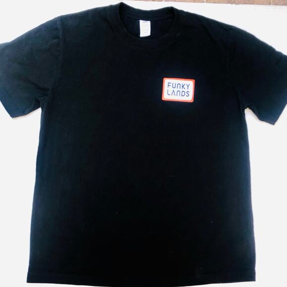 Funky Lands Black T Shirt Size L Cotton - Picture 1 of 6